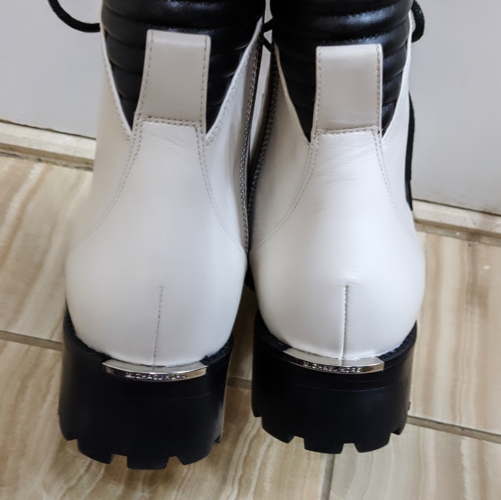 Michael Kors Bastian Lace-up White Combat Boots - Picture 10 of 12